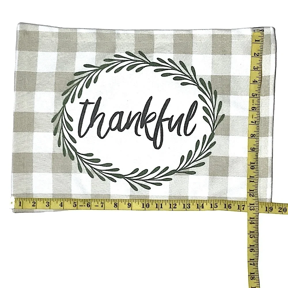 Nantucket Placemats Buffalo Check Quality Cotton Shabby Chic Plaid Neutral Beige